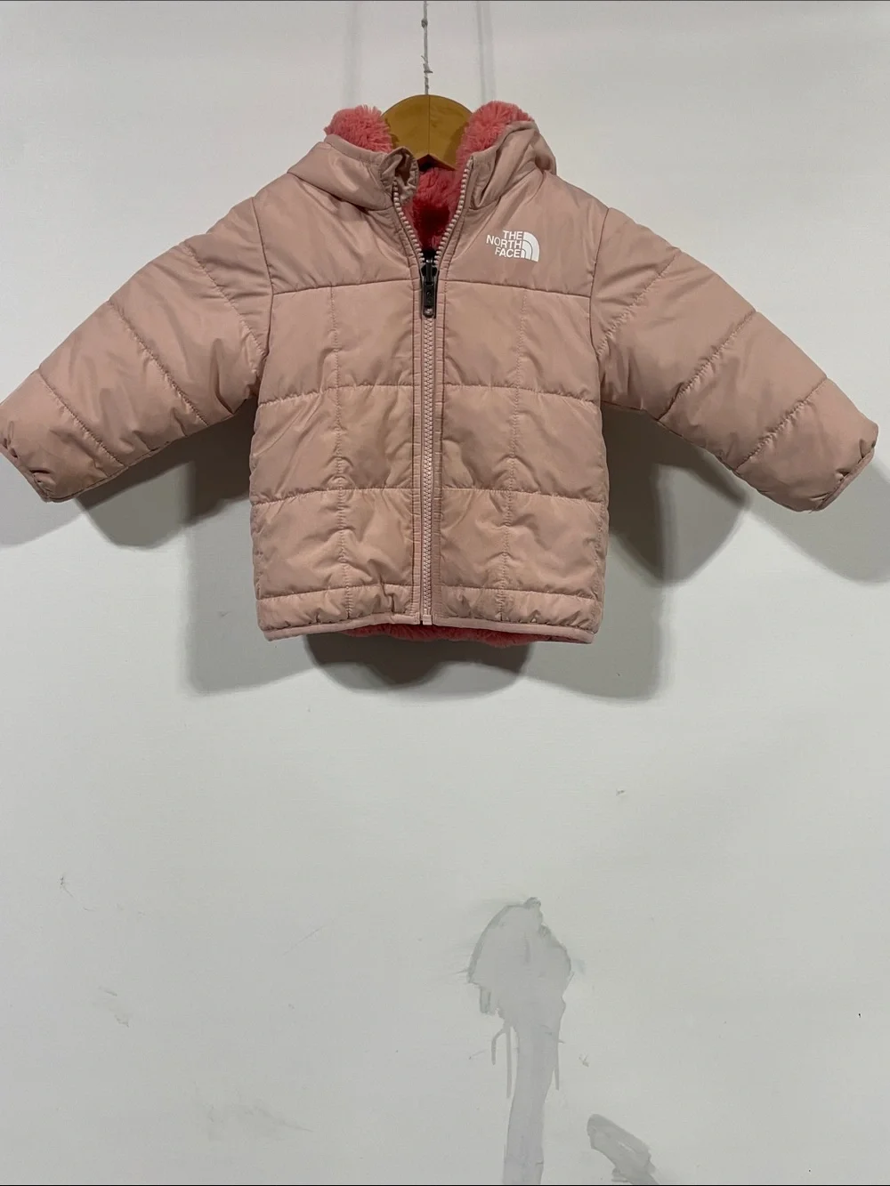 The North Face Girls Pink Hooded Puffy Jacket